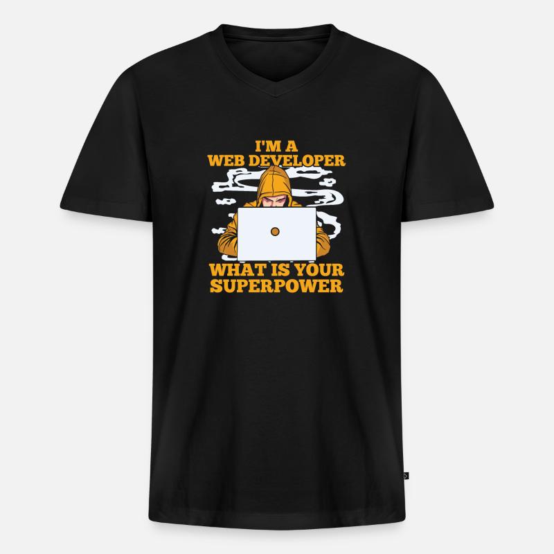 Web Entwickler Webdeveloper Zool - Männer Premium Bio T-Shirt mit V-Ausschnitt - Schwarz