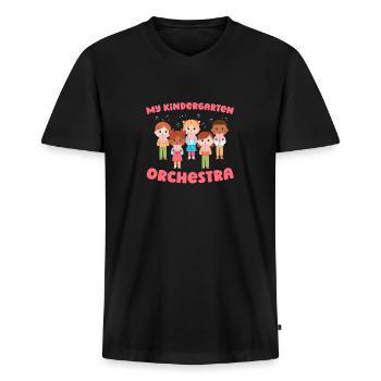 Music Teacher Music Teacher Cool - Men's Premium Organic T-shirt with V-neck - black - Front - Nico (187cm)