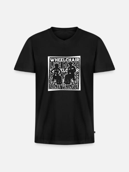 Line Dance Wheelchair - Men's Premium Organic T-shirt with V-neck - black