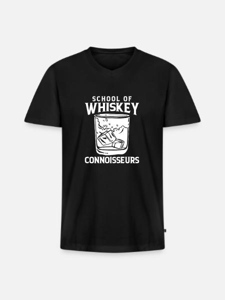 Whisky Whiskey - T-shirt encolure en V Premium bio Homme - noir