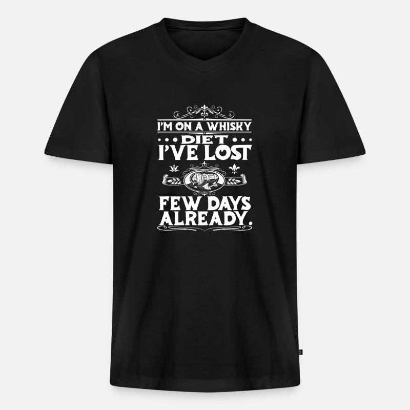 Whisky Whiskey - Männer Premium Bio T-Shirt mit V-Ausschnitt - Schwarz