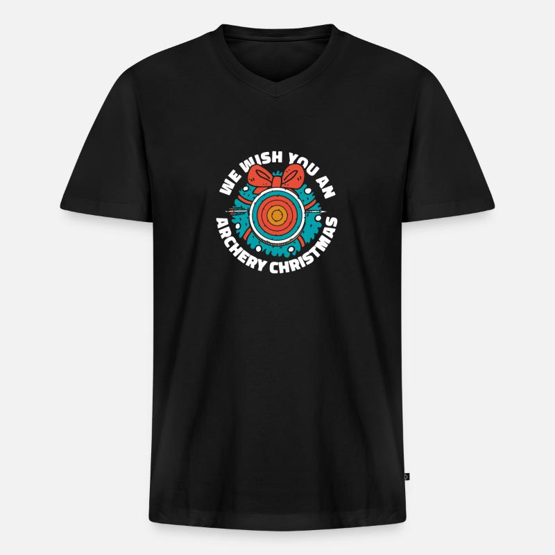 Bogenschießen Bogensport Bogenschütze - Männer Premium Bio T-Shirt mit V-Ausschnitt - Schwarz