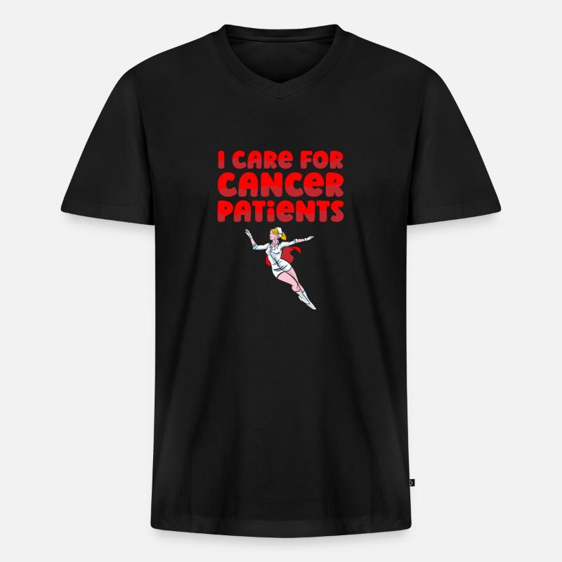 Krankenschwester Geduldig - Männer Premium Bio T-Shirt mit V-Ausschnitt - Schwarz