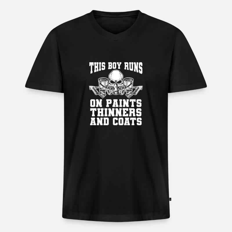 Maler Lackierer - Männer Premium Bio T-Shirt mit V-Ausschnitt - Schwarz