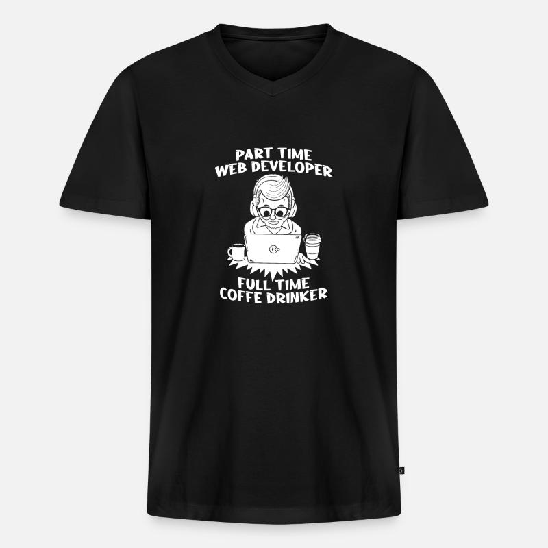 Web Developer Web Developer - Men's Premium Organic T-shirt with V-neck - black