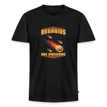 Dérivation astroïde de l’espace spatial - T-shirt encolure en V Premium bio Homme - noir - Devant - Nico (187cm)