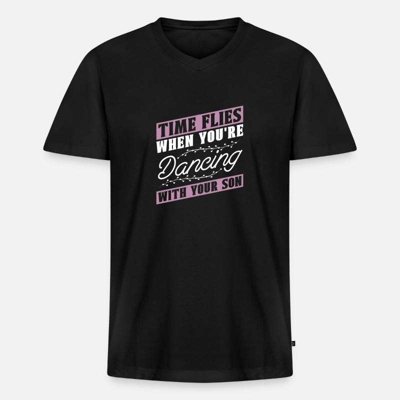 Mom Mutter Sohn Tanz Mutter - Männer Premium Bio T-Shirt mit V-Ausschnitt - Schwarz