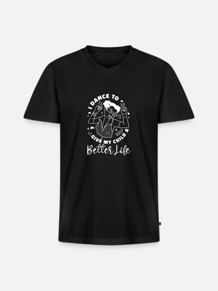 Maman Mère Vie Danse Mère - T-shirt encolure en V Premium bio Homme - noir