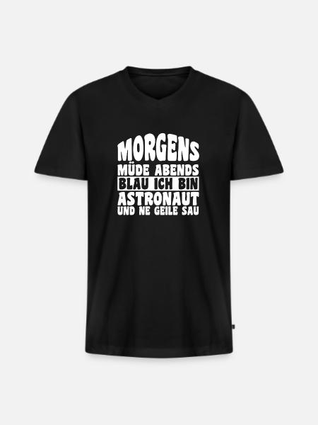 Astronaut Raumfahrer Kosmonaut Lustig - Männer Premium Bio T-Shirt mit V-Ausschnitt - Schwarz