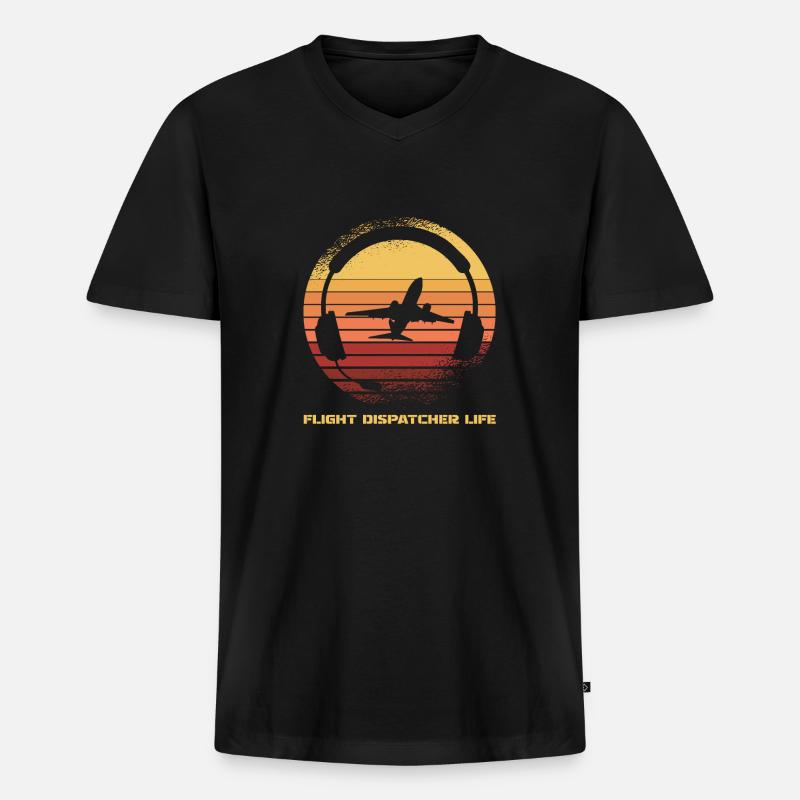 Notruf Leitstelle Einsatzzentrale - Männer Premium Bio T-Shirt mit V-Ausschnitt - Schwarz