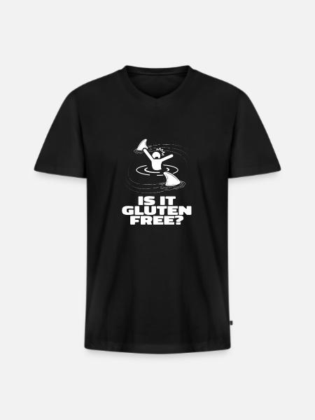 Gluten Free Fun - Men's Premium Organic T-shirt with V-neck - black
