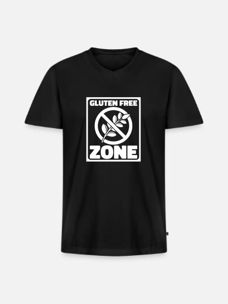 Glutenfrei - Männer Premium Bio T-Shirt mit V-Ausschnitt - Schwarz