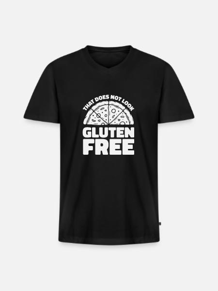 Gluten Free Pizza - Men's Premium Organic T-shirt with V-neck - black