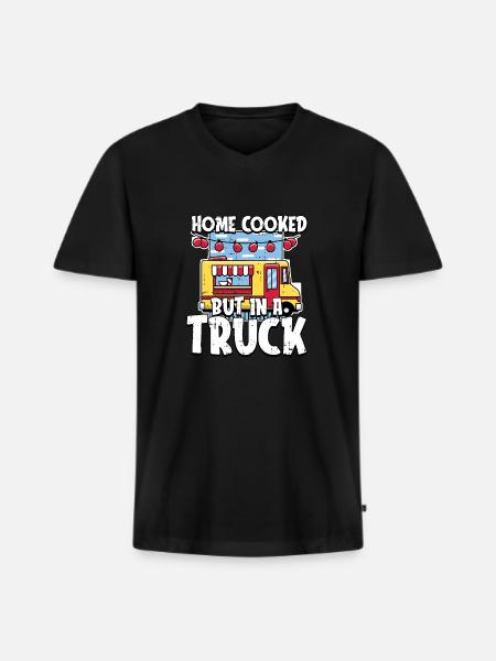 Straßenessen Witzig - Männer Premium Bio T-Shirt mit V-Ausschnitt - Schwarz