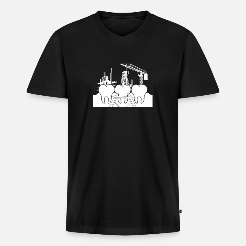 Zahnarzt Dentist - Männer Premium Bio T-Shirt mit V-Ausschnitt - Schwarz