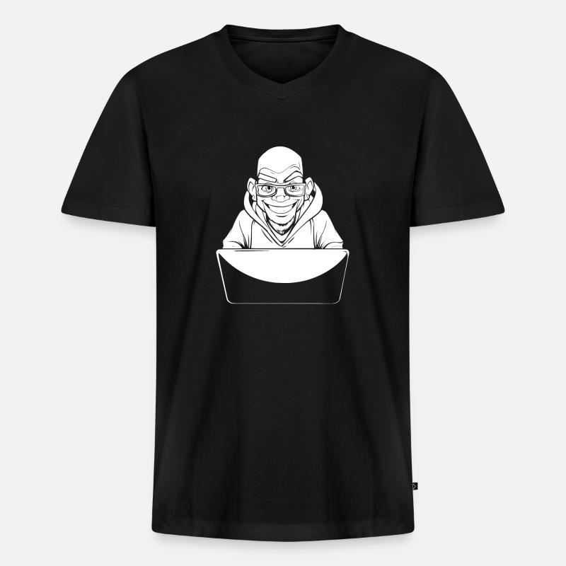 Web Entwickler Webdeveloper - Männer Premium Bio T-Shirt mit V-Ausschnitt - Schwarz