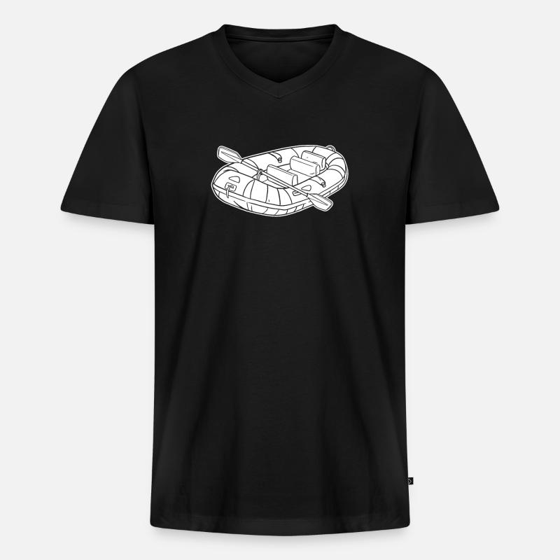 Rafting - Männer Premium Bio T-Shirt mit V-Ausschnitt - Schwarz