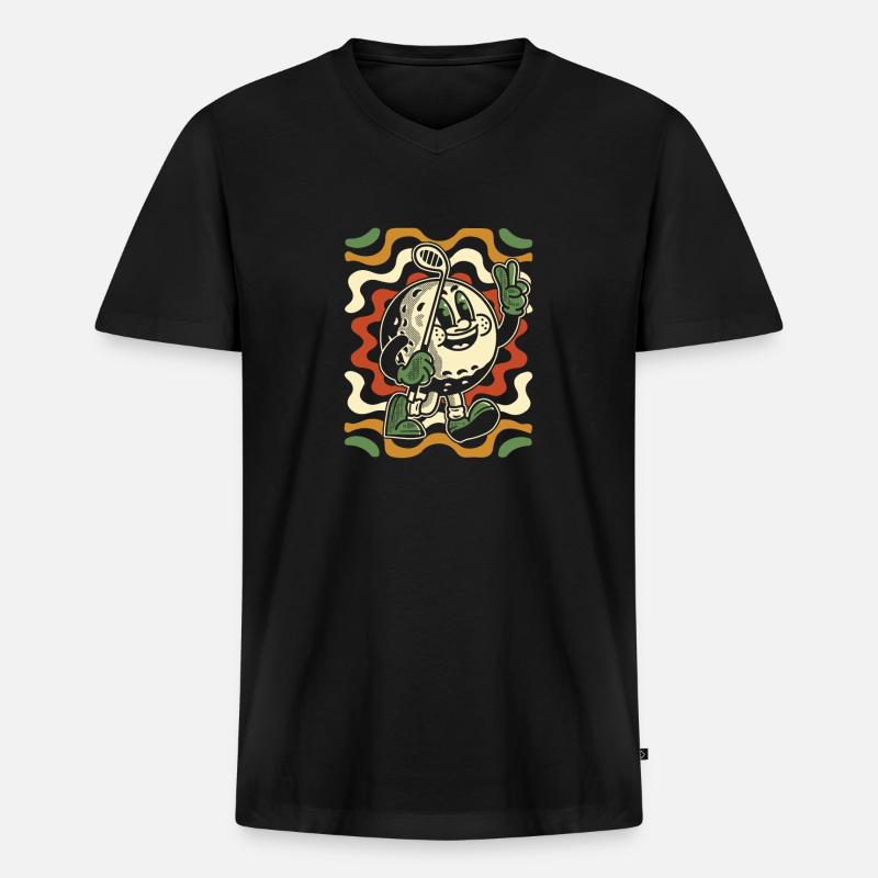 Golf Golfeurs Golfeurs - T-shirt encolure en V Premium bio Homme - noir