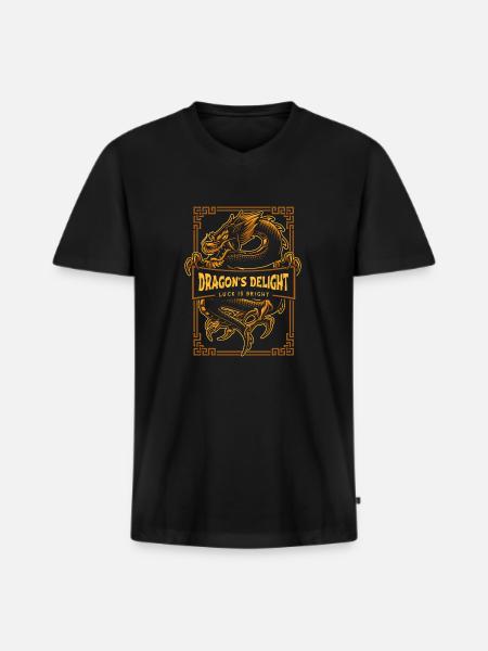 Year of the Dragon 2024 - Men's Premium Organic T-shirt with V-neck - black