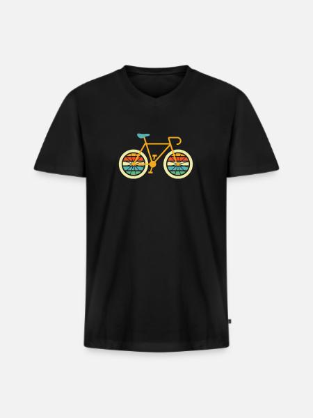 Racefiets Wielrennen Fietsers - Mannen Premium Bio T-shirt met V-hals - zwart
