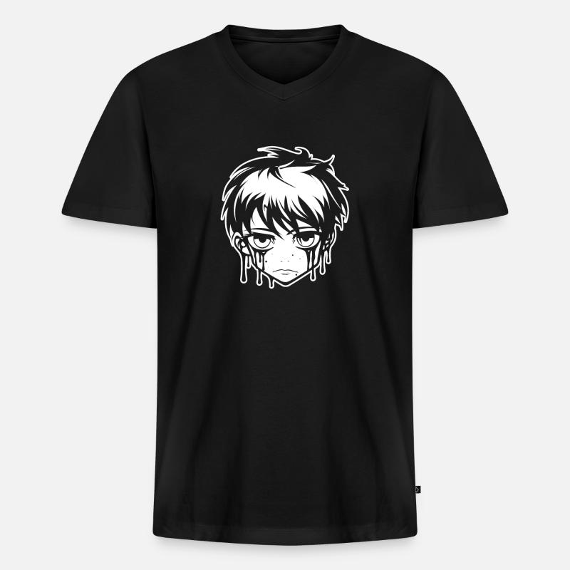 Emo Gothic - Männer Premium Bio T-Shirt mit V-Ausschnitt - Schwarz