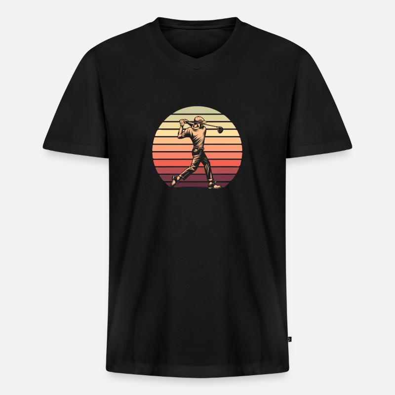 Golf Golfer Golfen - Männer Premium Bio T-Shirt mit V-Ausschnitt - Schwarz
