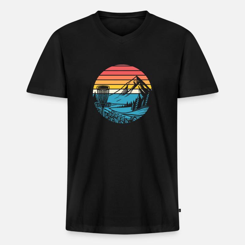 Frisbee Golf Disc Golf - Männer Premium Bio T-Shirt mit V-Ausschnitt - Schwarz