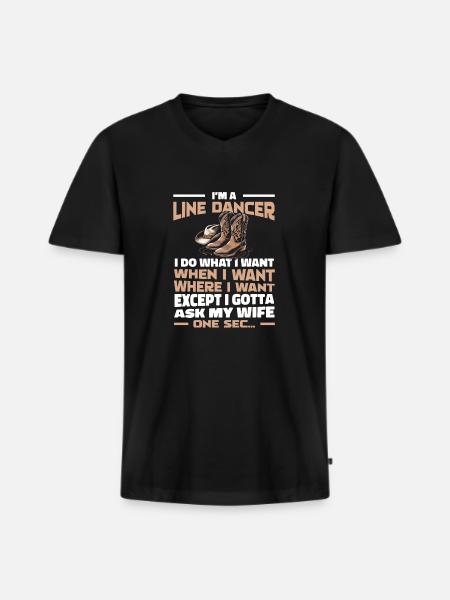 Line Dancing - Men's Premium Organic T-shirt with V-neck - black