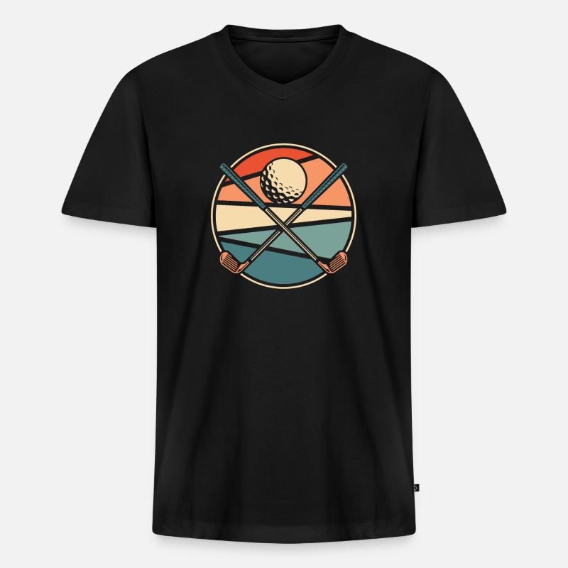 Golf Golfeurs Golfeurs - T-shirt encolure en V Premium bio Homme - noir