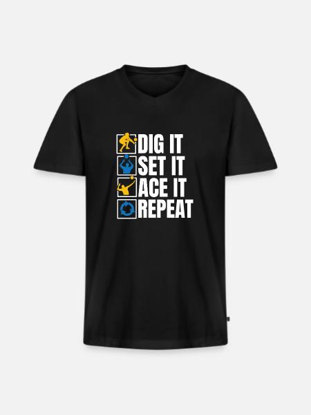 Volleyball Volleyballer - Men's Premium Organic T-shirt with V-neck - black