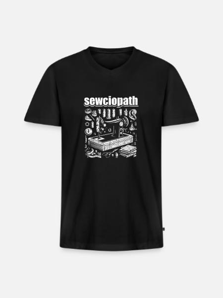 Sewing Sewing Machine Sewciopath - Men's Premium Organic T-shirt with V-neck - black