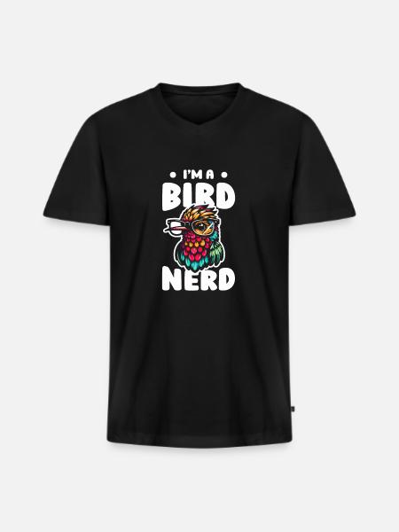 Hummingbird Bird Watching Bird Nerd - Men's Premium Organic T-shirt with V-neck - black
