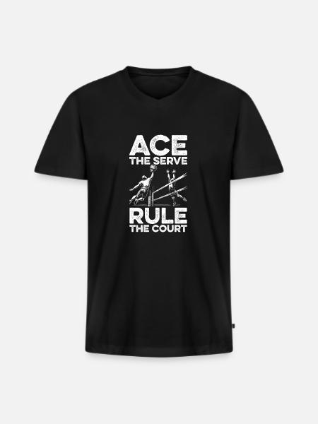 Volleyball Volleyballer - Men's Premium Organic T-shirt with V-neck - black