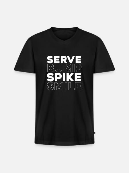Volley-ball Volley-ball - T-shirt encolure en V Premium bio Homme - noir