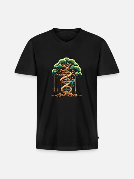 Baumpfleger Baumkletterer Arborist Wurzeln - Männer Premium Bio T-Shirt mit V-Ausschnitt - Schwarz