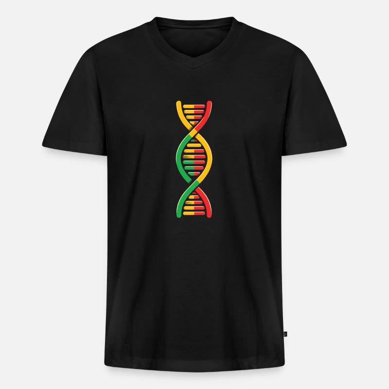 Reggae Its In My Dna - Männer Premium Bio T-Shirt mit V-Ausschnitt - Schwarz