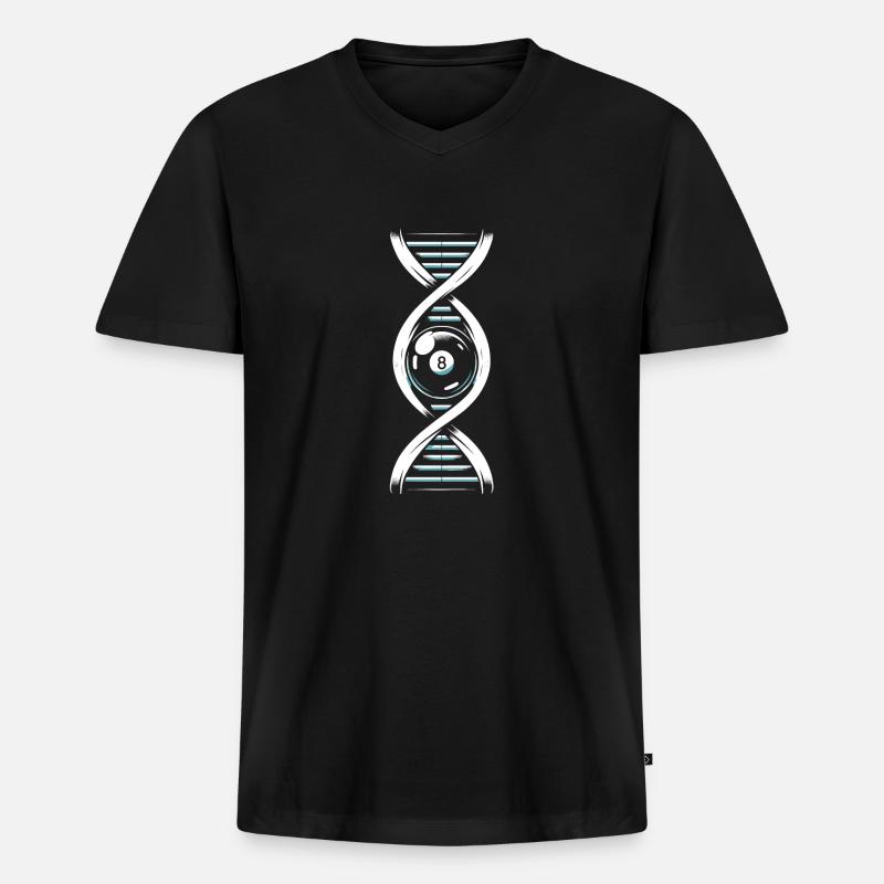 Billard Its In My Dna - Männer Premium Bio T-Shirt mit V-Ausschnitt - Schwarz