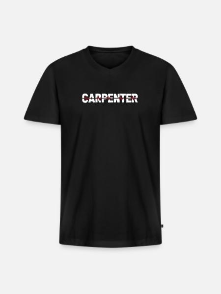 Tømrer Tømrer Tømrer Ekg Hjerteslag - Premium økologisk T-shirt med V-hals til mænd - sort