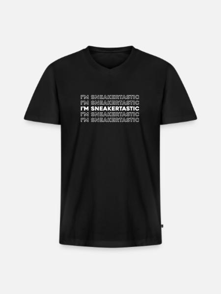Baskets - T-shirt encolure en V Premium bio Homme - noir