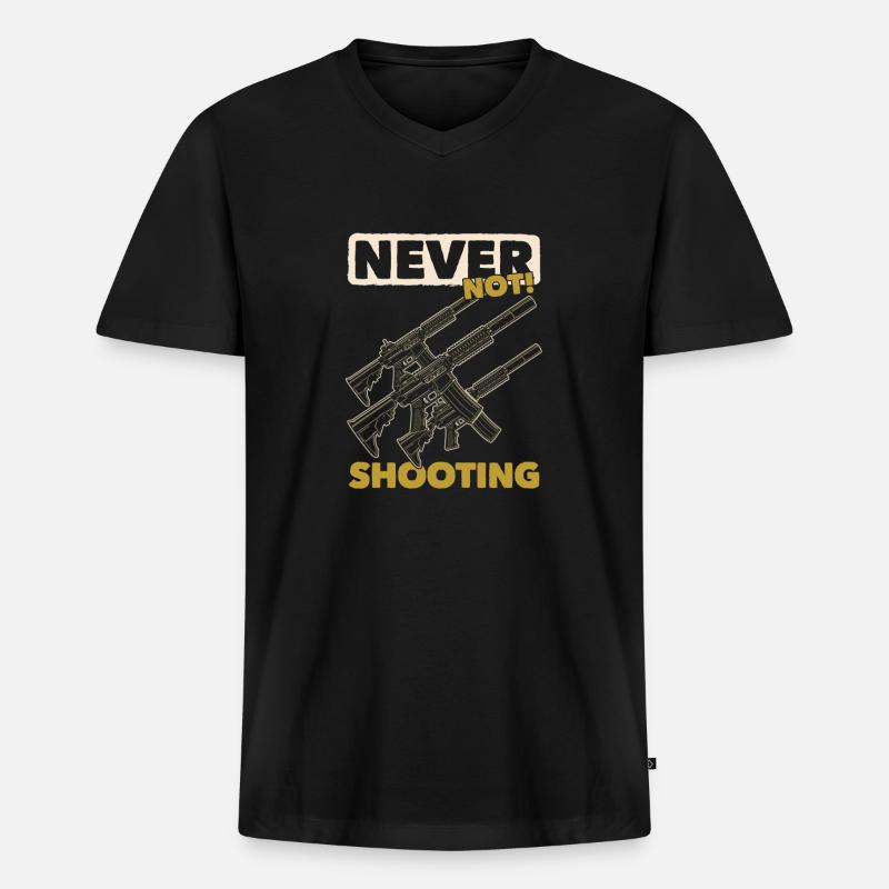 Airsoft - Männer Premium Bio T-Shirt mit V-Ausschnitt - Schwarz