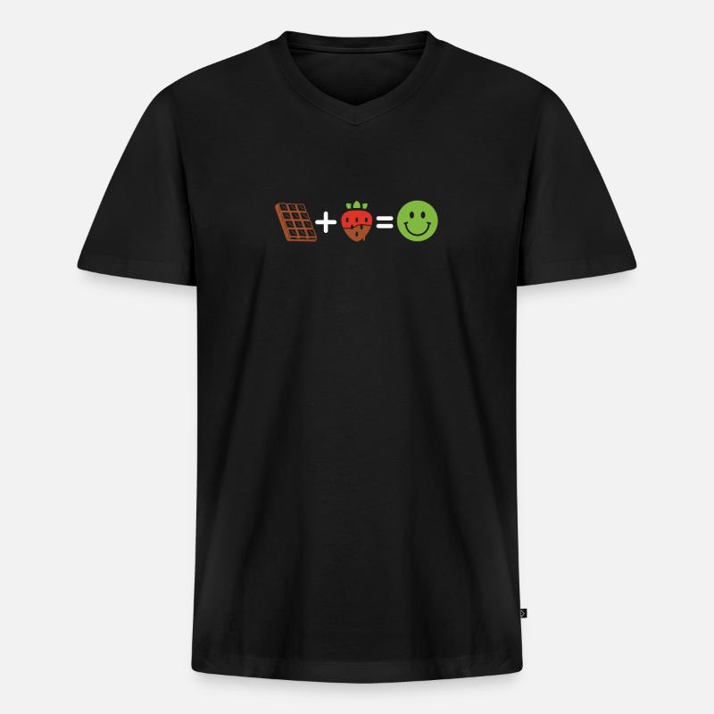 Schokolade Schoki - Männer Premium Bio T-Shirt mit V-Ausschnitt - Schwarz