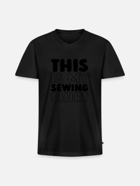 Sewing Sewing Machine - Men's Premium Organic T-shirt with V-neck - black
