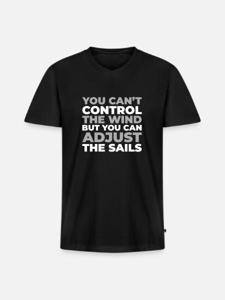 Sailing, Sailing, Sailboat - Men's Premium Organic T-shirt with V-neck - black