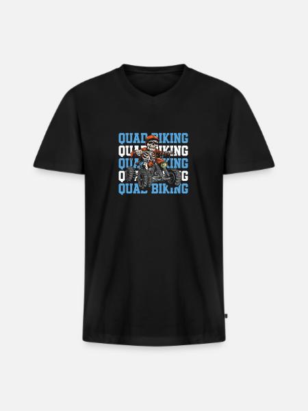 Quad - T-shirt encolure en V Premium bio Homme - noir