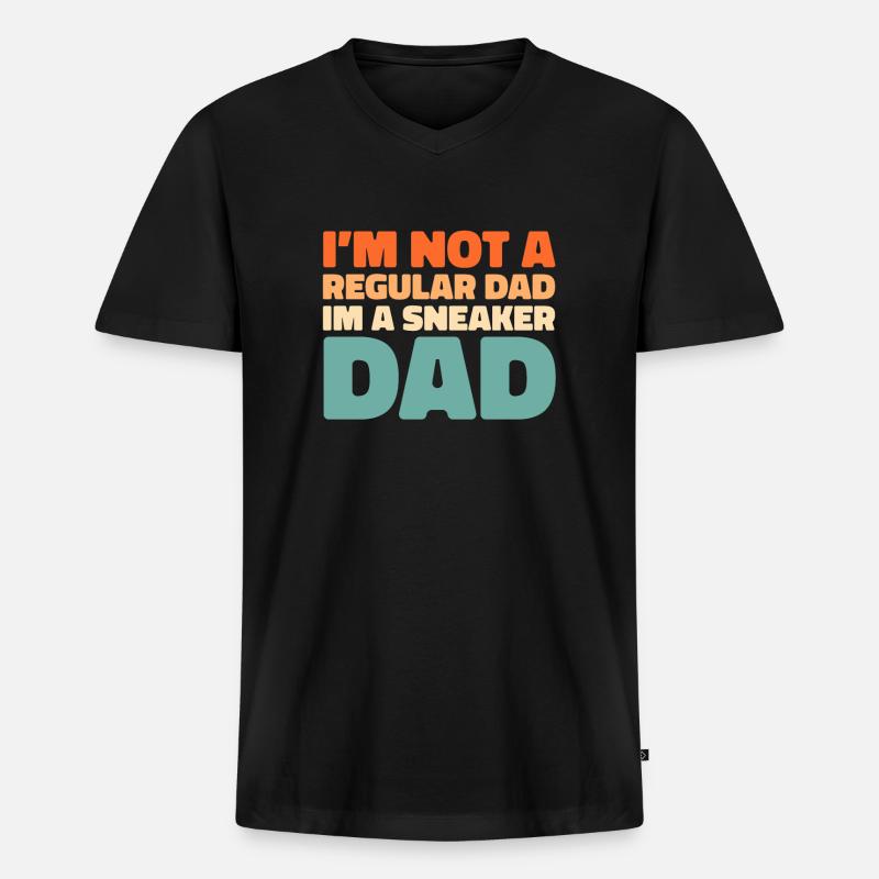 Sneakers Vater Daddy Sneaker - Männer Premium Bio T-Shirt mit V-Ausschnitt - Schwarz