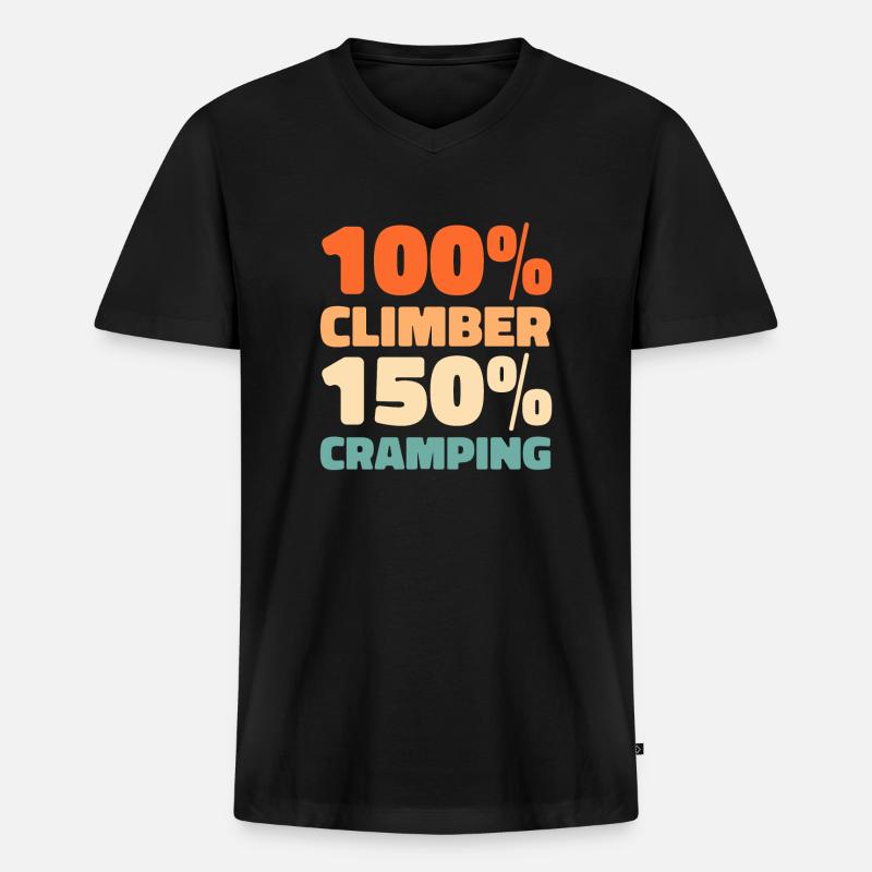 Klettern Kletterer - Männer Premium Bio T-Shirt mit V-Ausschnitt - Schwarz
