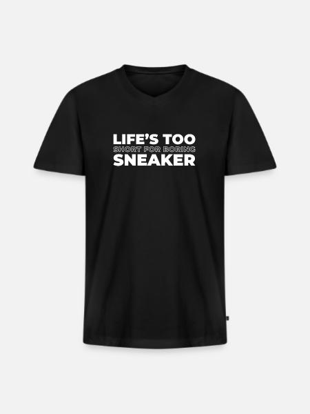 Baskets - T-shirt encolure en V Premium bio Homme - noir