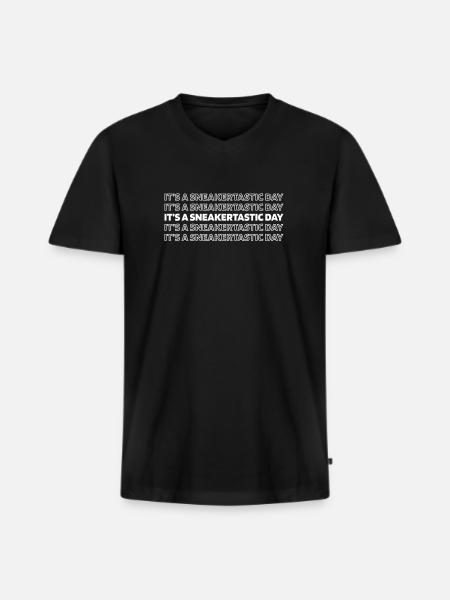Baskets - T-shirt encolure en V Premium bio Homme - noir