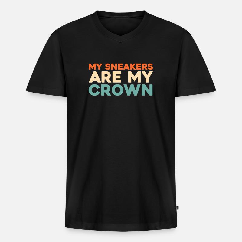 Sneakers - Männer Premium Bio T-Shirt mit V-Ausschnitt - Schwarz