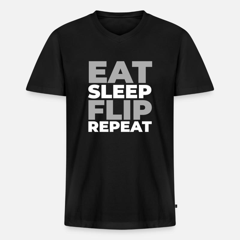 Sneakers Eat Sleep Repeat - Männer Premium Bio T-Shirt mit V-Ausschnitt - Schwarz